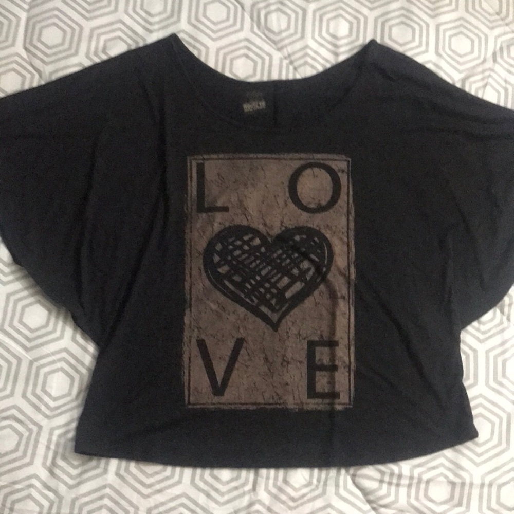 Route 66 women’s LOVE logo top black sz L